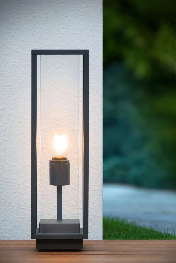 Lucide CLAIRE - Bollard light Outdoor - 1xE27 - IP54 - Anthracite - ambiance 4